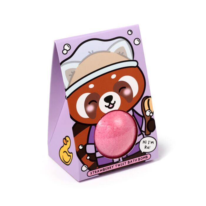 bath bomb adoramals wild gift box showing one boxed bath bomb front view in close detail