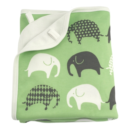 littlephant organic cotton baby blanket close up showing soft elephant knit texture