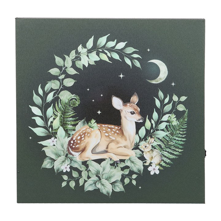 Light Up Woodland Fawn Canvas Plaque