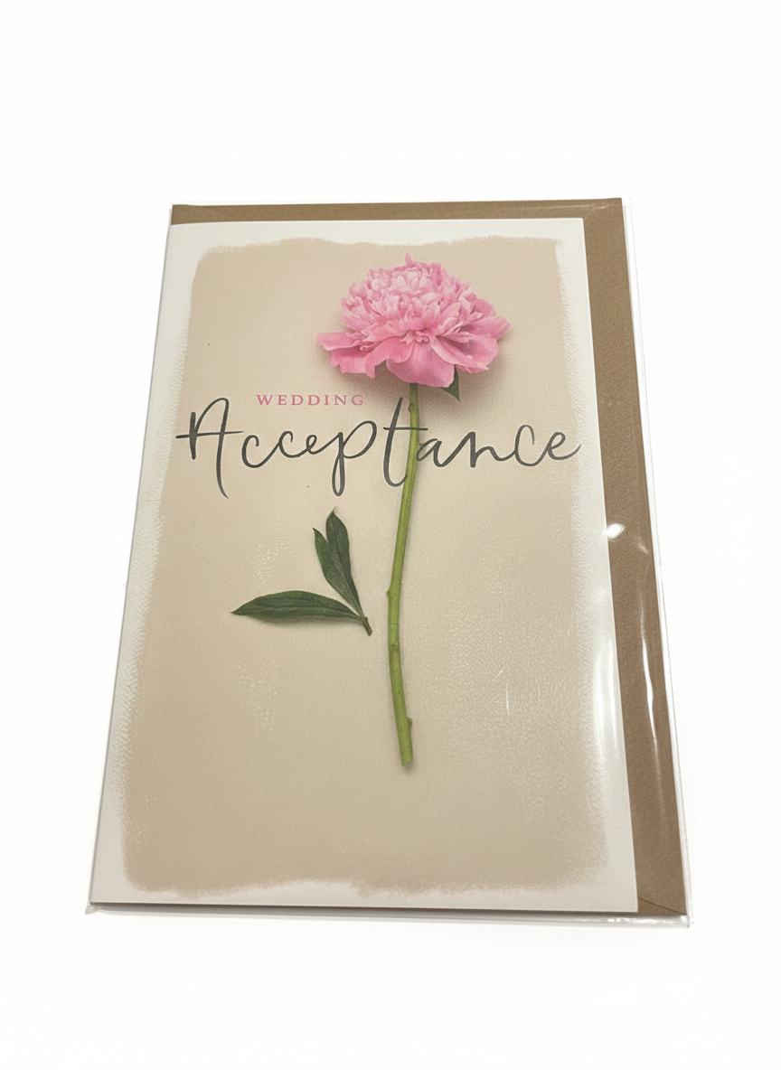 wedding acceptance card carnation illustration elegant floral design celebration response card