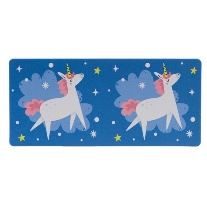 blue unicorn-themed domino tile from the unicorn magic kids dominoes set