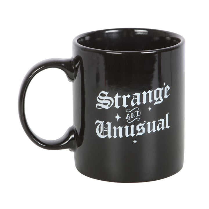 back view of strange and unusual mug showing clean minimalist ceramic finish