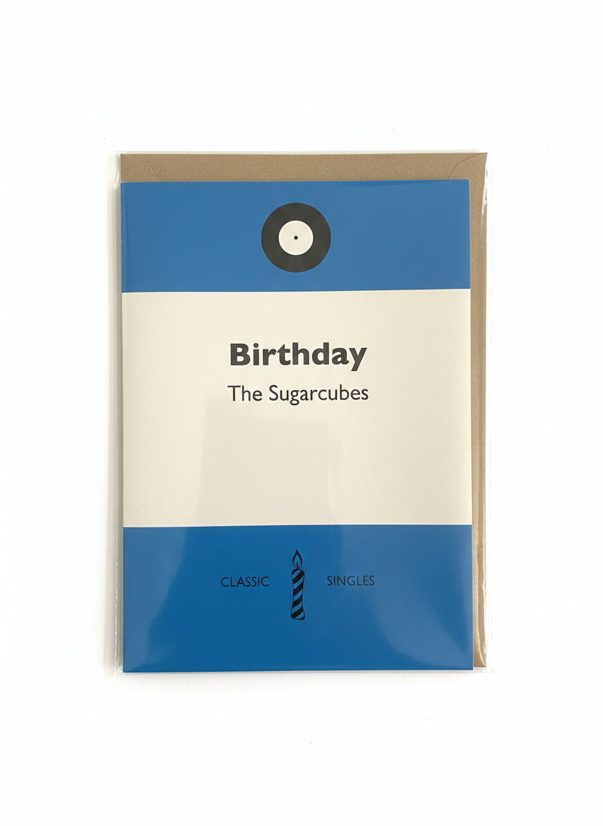 modern birthday greeting card minimalist geometric design clean contemporary style blank inside