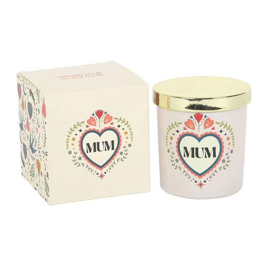 french tulip mum candle and matching gift box shown on clean white background