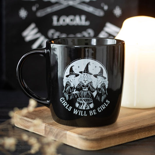witchy ceramic mug girls will be girls design witches illustration novelty drinkware