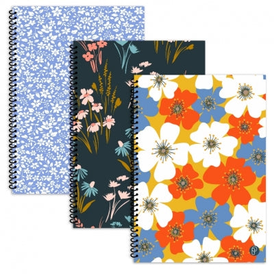 floral spiral notebook a4 stationery with three decorative design options for writing and planning