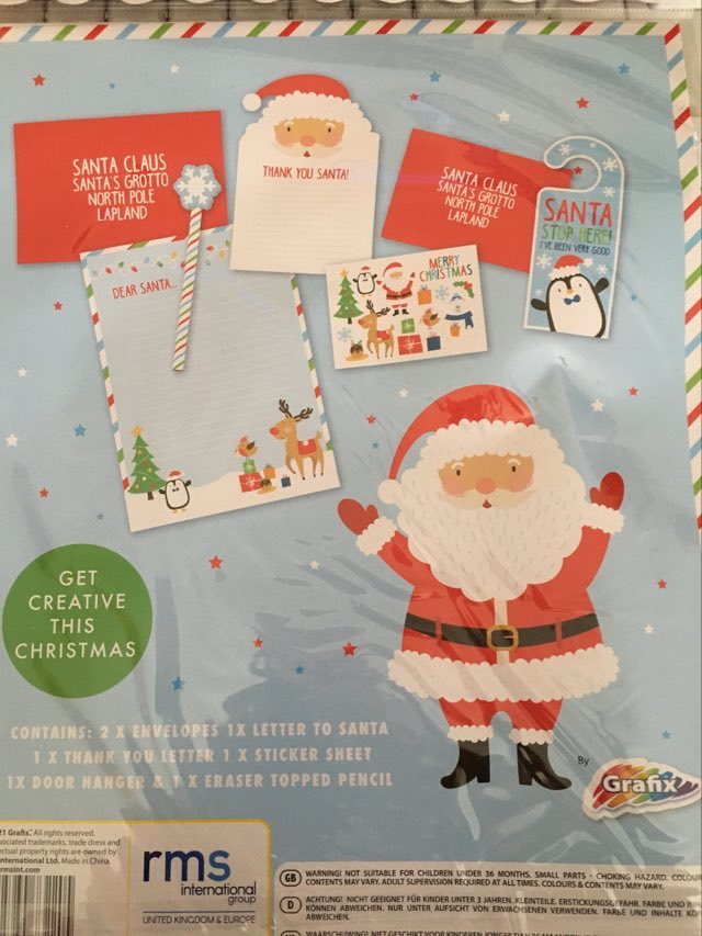 christmas santa letter pack with envelopes pencil stickers and festive activity contents