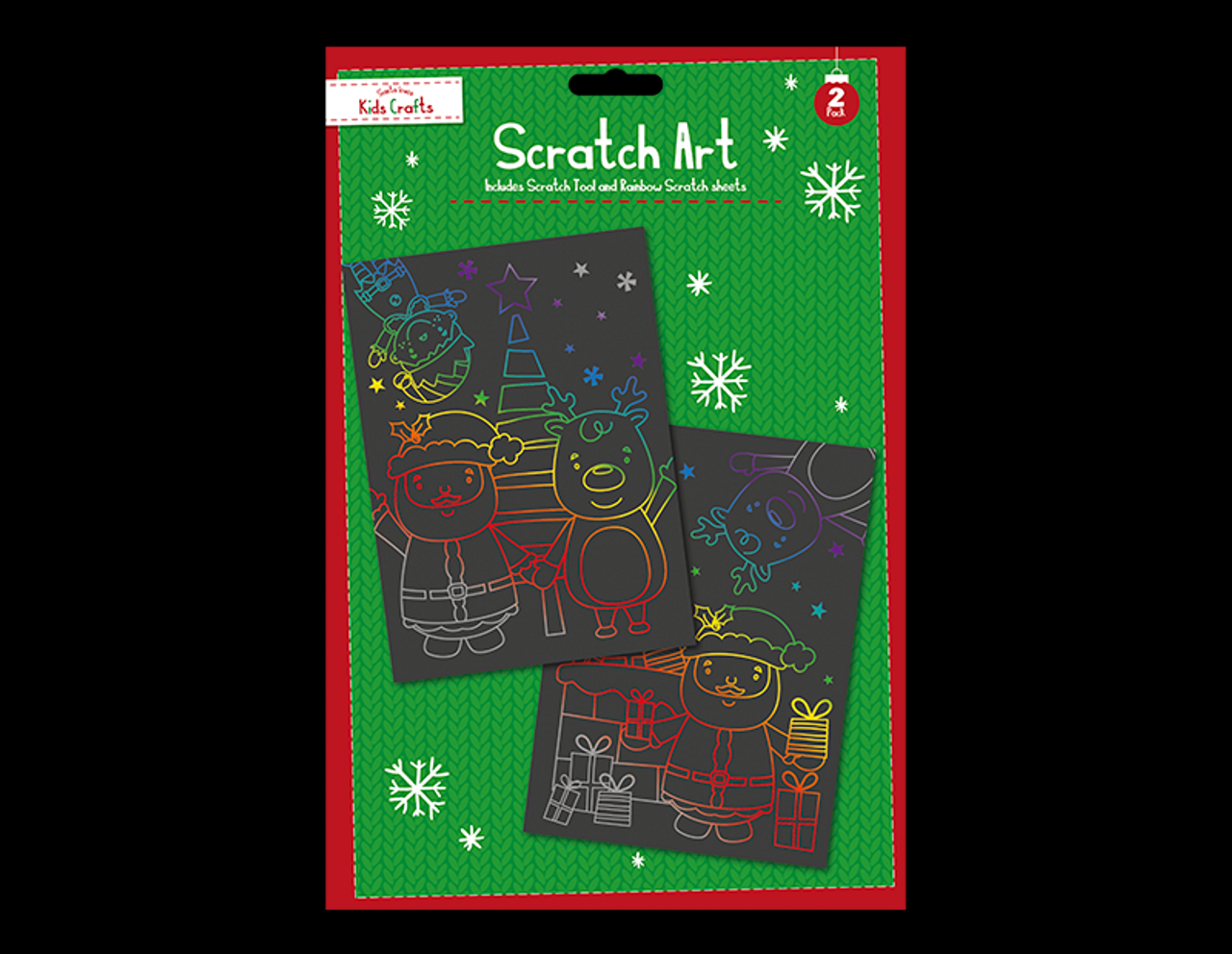 christmas scratch art set for children festive creative activity kit displayed in packaging