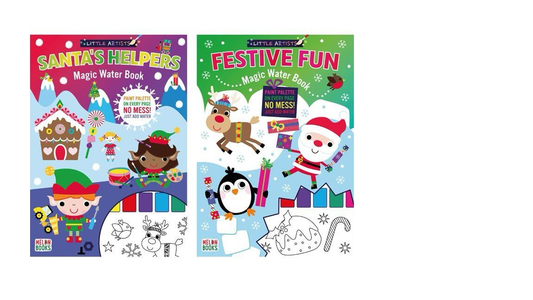christmas magic water colouring & activity book, choose from santa's helpers or festive fun designs, mess-free water-based colouring and puzzles for kids

This is concise, clear, and optimised for SEO. Let me know if you'd like to continue with more!