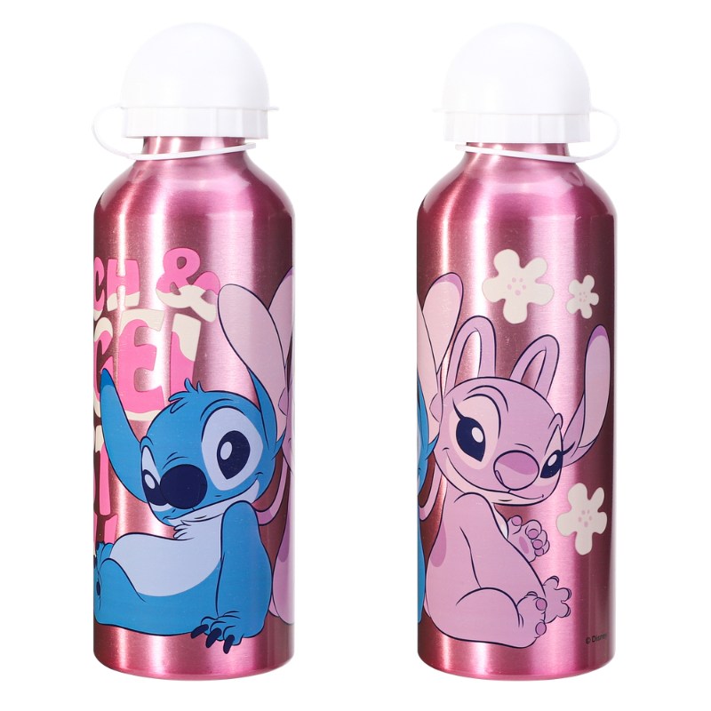disney stitch angel aluminium bottle featuring colourful just chill character design