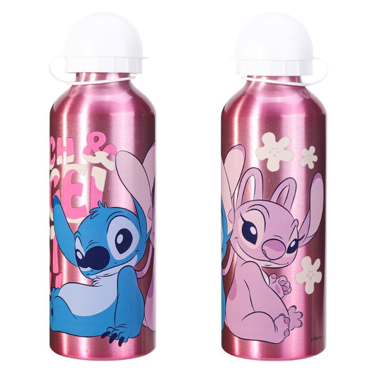 disney stitch angel aluminium bottle featuring colourful just chill character design