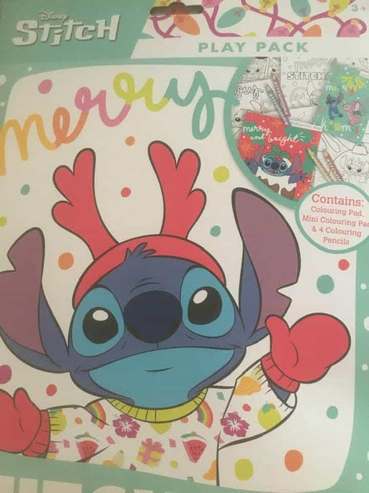 Disney Lilo and Stitch Christmas play pack colouring and activity set