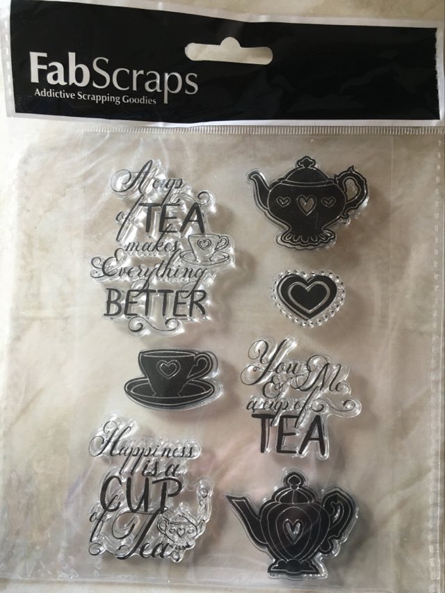 tea themed clear stamp set card making craft stamps teacup design scrapbooking supplies