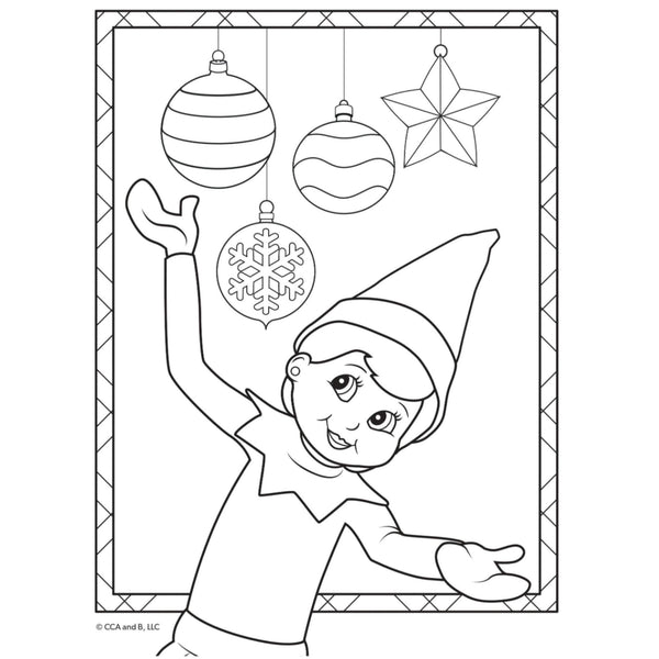 child working through christmas elf on the shelf activity book, solving holiday-themed puzzles and games