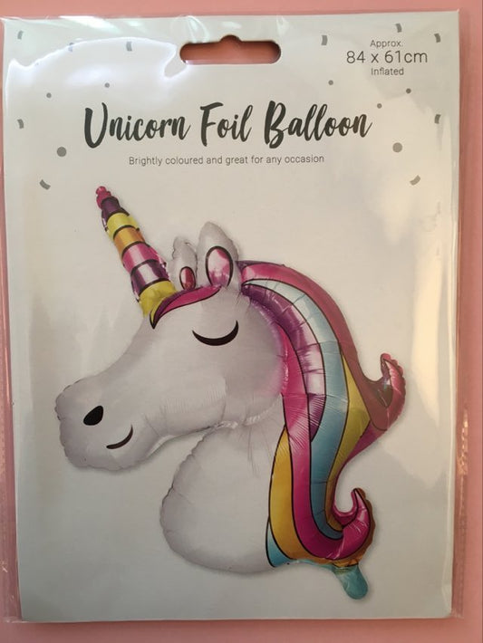 unicorn head balloon with vibrant design, ideal for parties and events