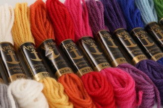 anchor embroidery wool skeins grouped together for decorative stitching and needlecraft projects