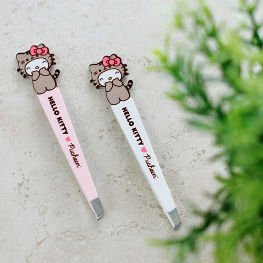 hello kitty and pusheen pointed and slanted tweezers for precise grooming and beauty touch-ups