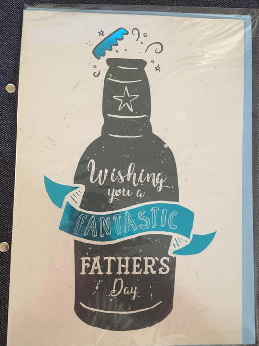father’s day card beer design with traditional greeting for dads