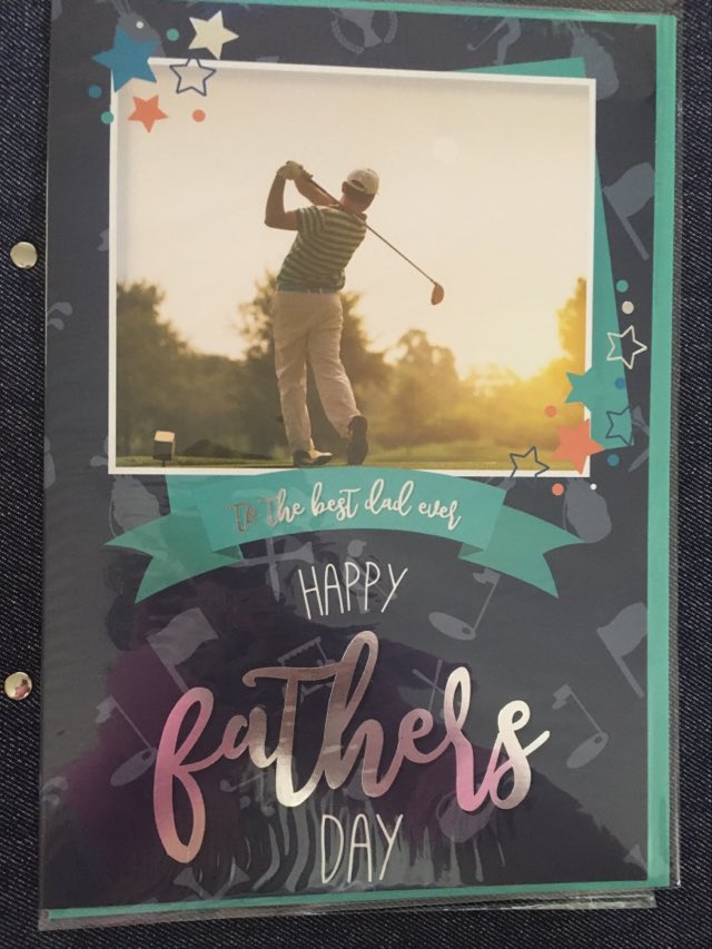 father’s day sport greeting card with golf  themed design for dads