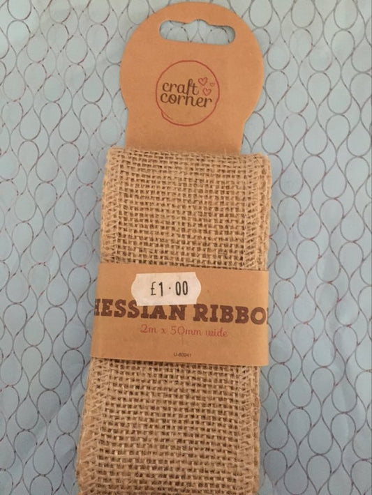 hessian ribbon craft decoration 2m natural woven texture ideal for gift wrapping floral arrangements and crafting