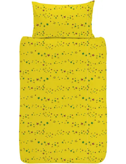 Reverse side of David Walliams children’s duvet cover with colourful star pattern