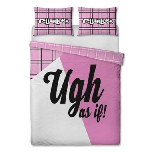 Official Clueless reversible double duvet cover set, movie-inspired bedding with matching pillowcases for UK double bed