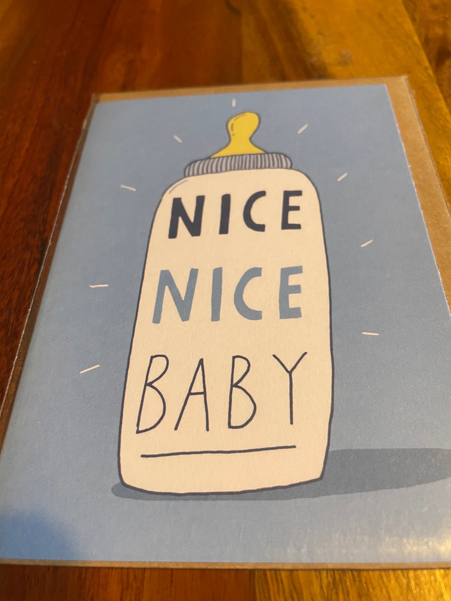modern nice nice baby greeting card with envelope for newborn celebration