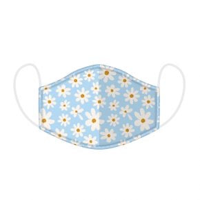 reusable adult daisy face covering with floral pattern suitable for everyday public wear