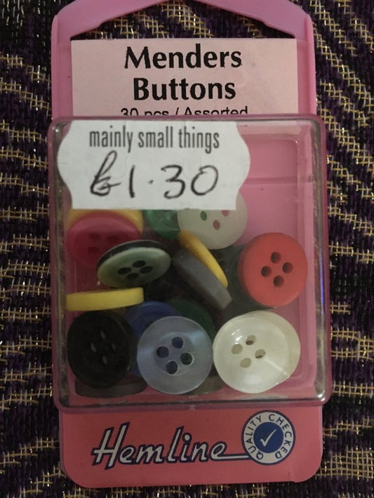 menders assorted shirt buttons pack for sewing repairs and small craft projects