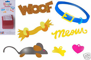 sizzix sizzlits pet set with coordinating dog and cat-themed dies and cut examples